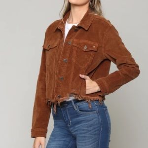 Hidden rebel corduroy cropped jacket